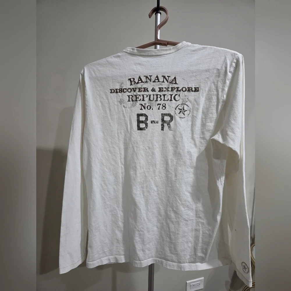 Banana Republic White Long Sleeve Men's TShirt Sz.M